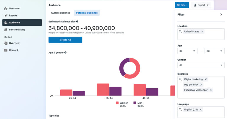 Facebook Ads manager audiences
