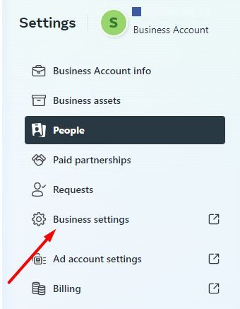 Meta Business Manager business settings