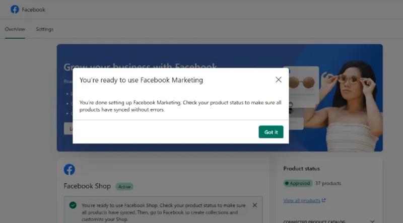 Facebook Marketing setup finish