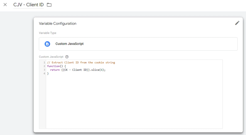 Google Analytics 4 custom JavaScript variable