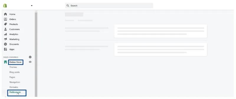 Shopify Online store settings