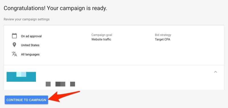 Youtube ads campaign setup finish