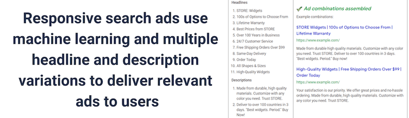 Responsive search ads explanation
