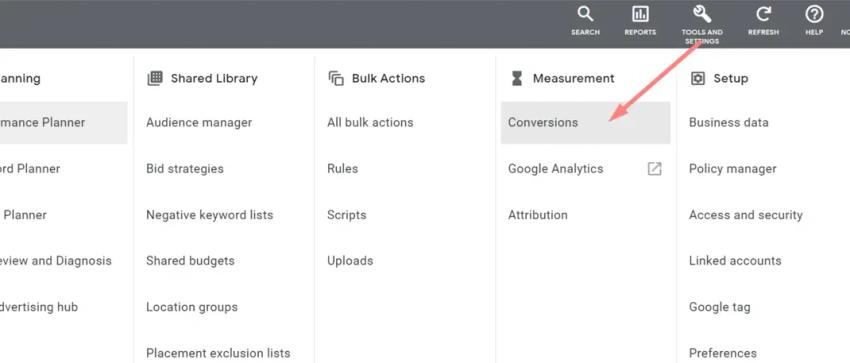 Google Ads dashboard conversions measurement
