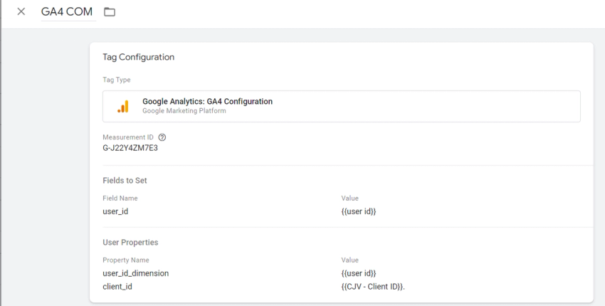 Google Analytics 4 tag configuration
