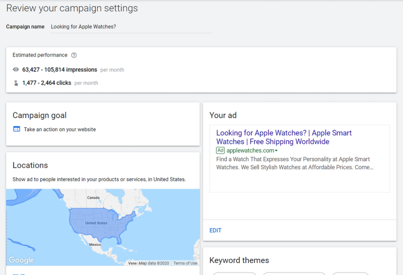 Google Ads campaign and ad review