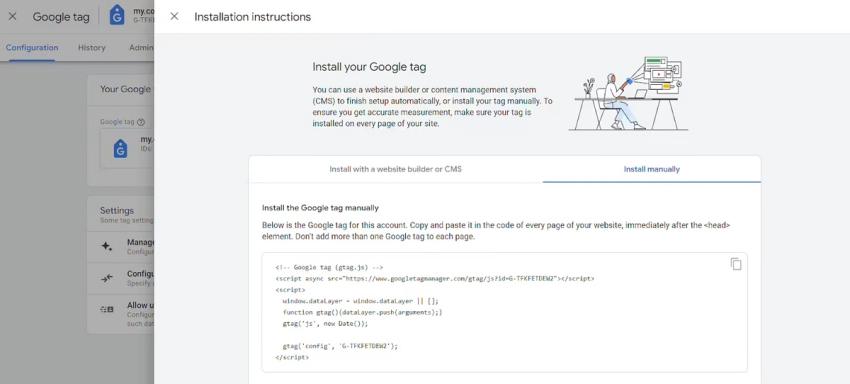 GA4 google tag installation code