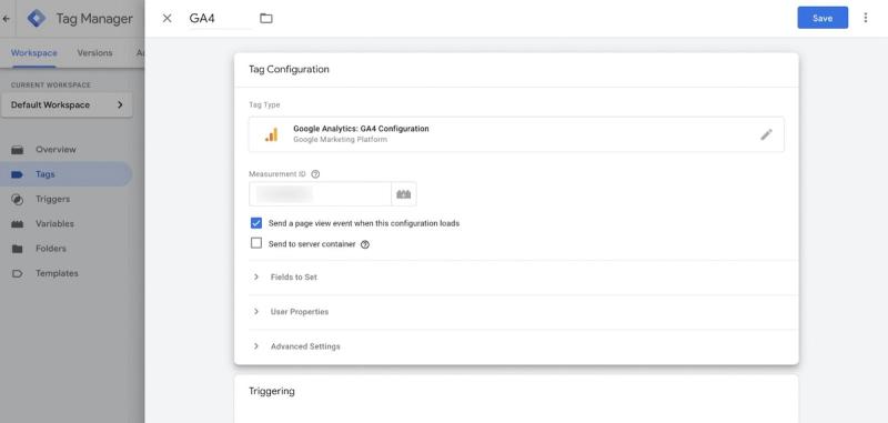Google analytics 4 tag configuration