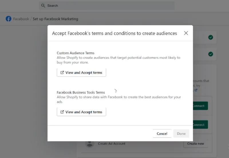 Facebook Ad account terms and conditions