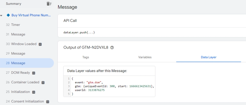 GTM data layer code
