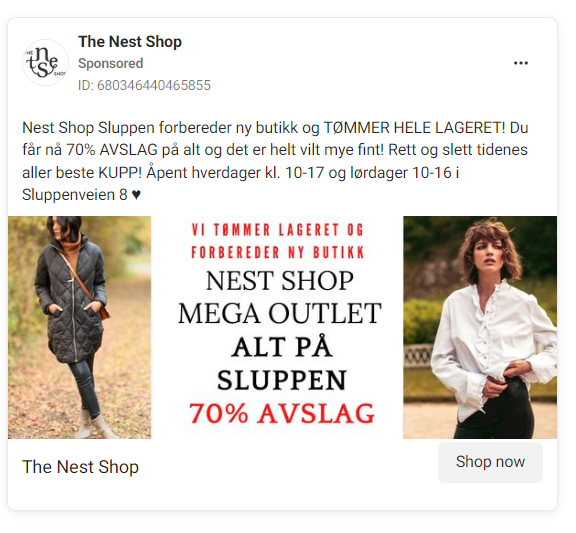 Nest Shop ad example