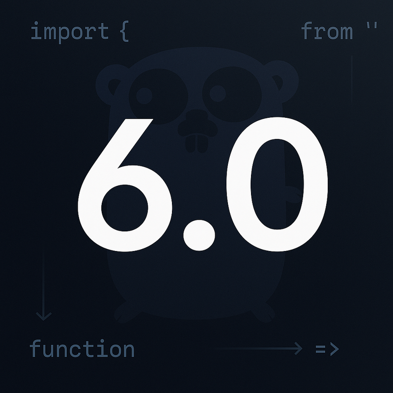 TypeScript 6.0 Migration Guide - dark gradient cover with 6.0 typography