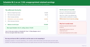 Schedule M-2 on an 1120: Unappropriated Retained Earnings