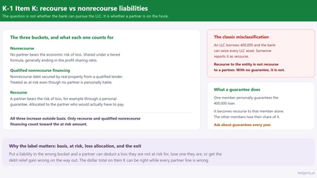 K-1 Item K: Recourse vs Nonrecourse Liabilities