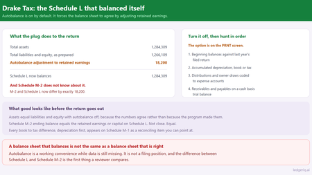Drake Tax: Fixing a Schedule L That Is Out of Balance