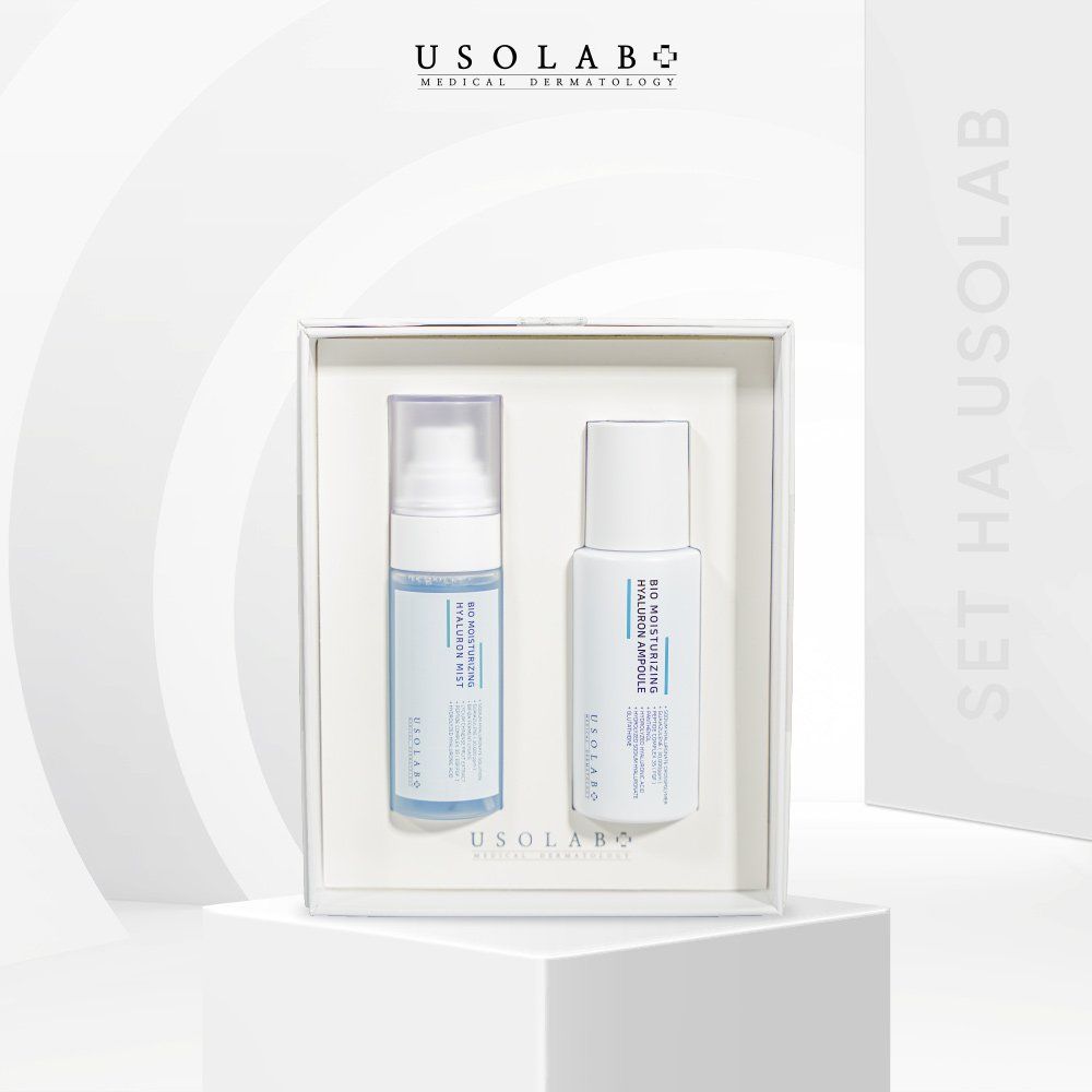 USOLAB Hyaluron Set: blue Mist 50 ml and white Ampoule 50 ml