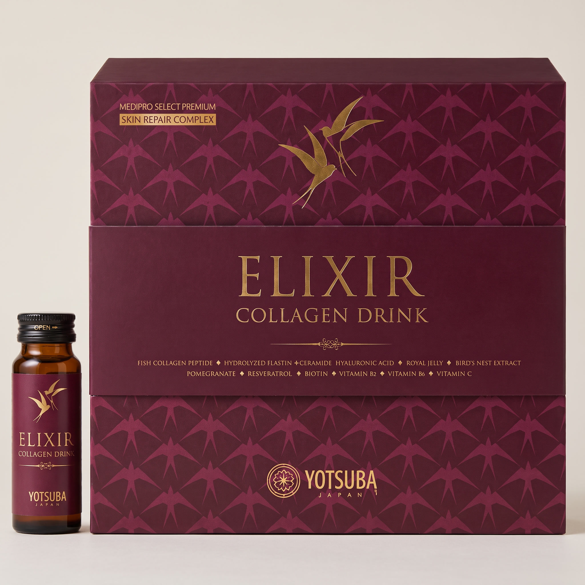 YOTSUBA Elexsir Collagen Drink packaging