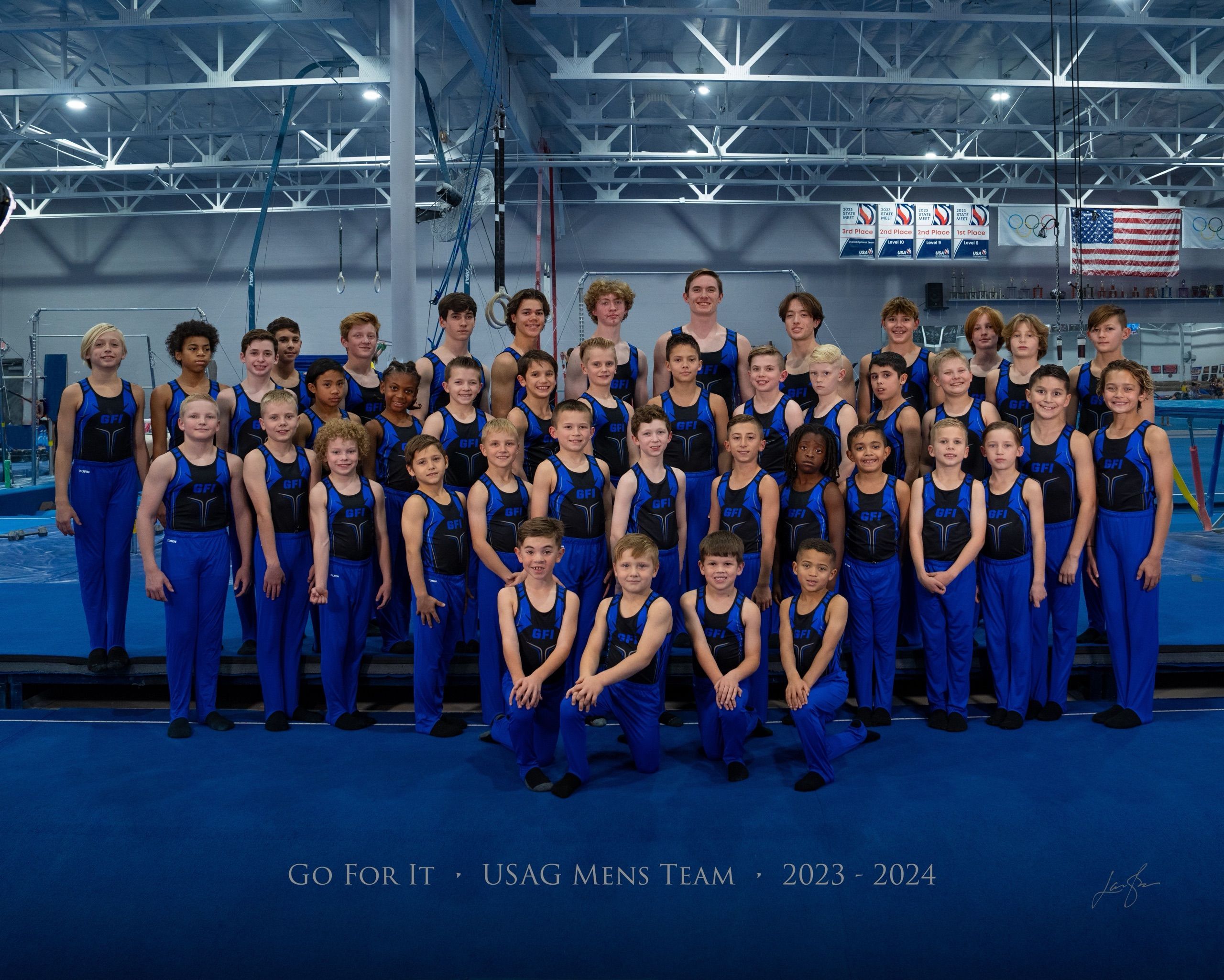 Go For It USA Perfector boys team gymnasts in Las Vegas