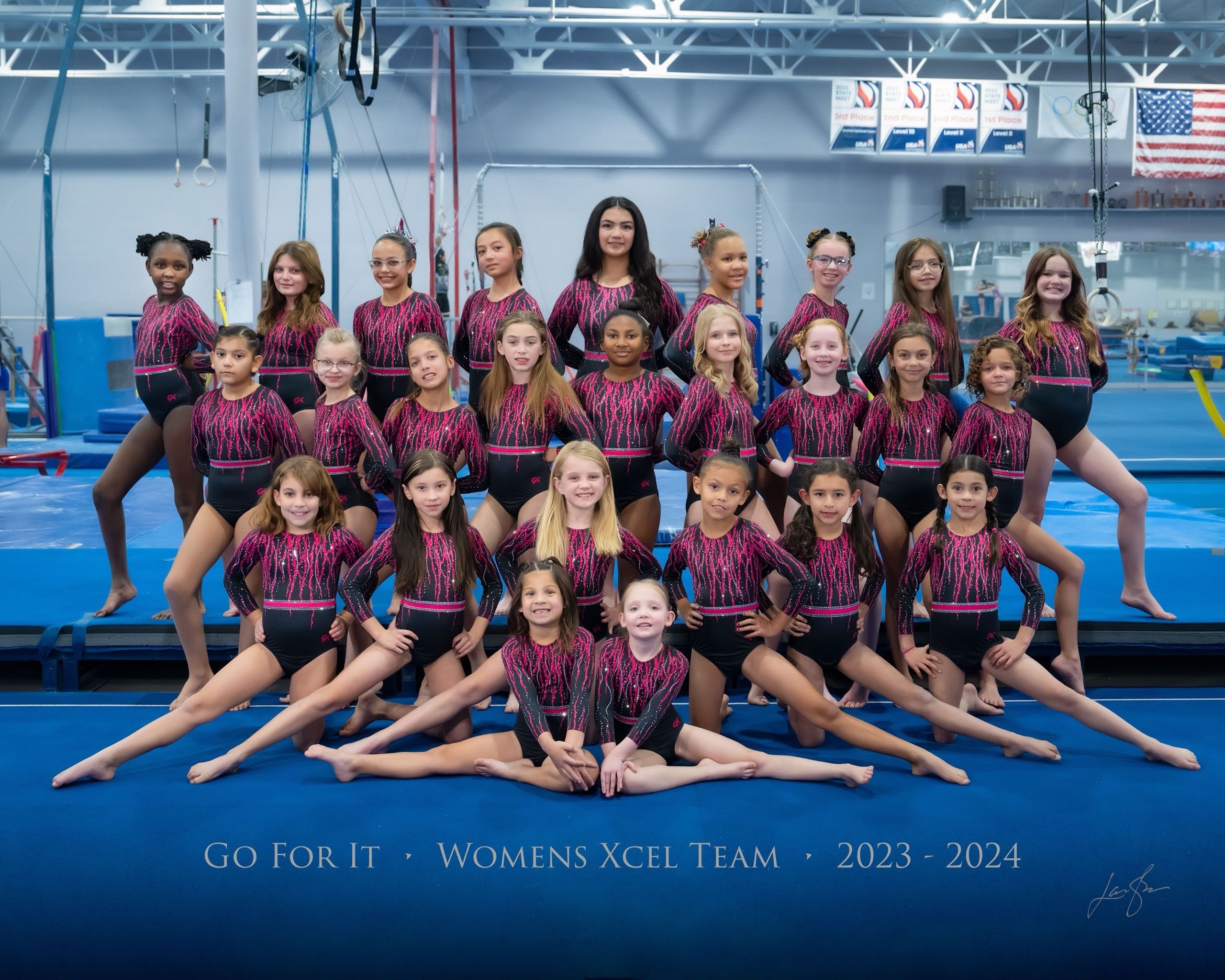 Go For It USA Xcel team gymnasts in Las Vegas