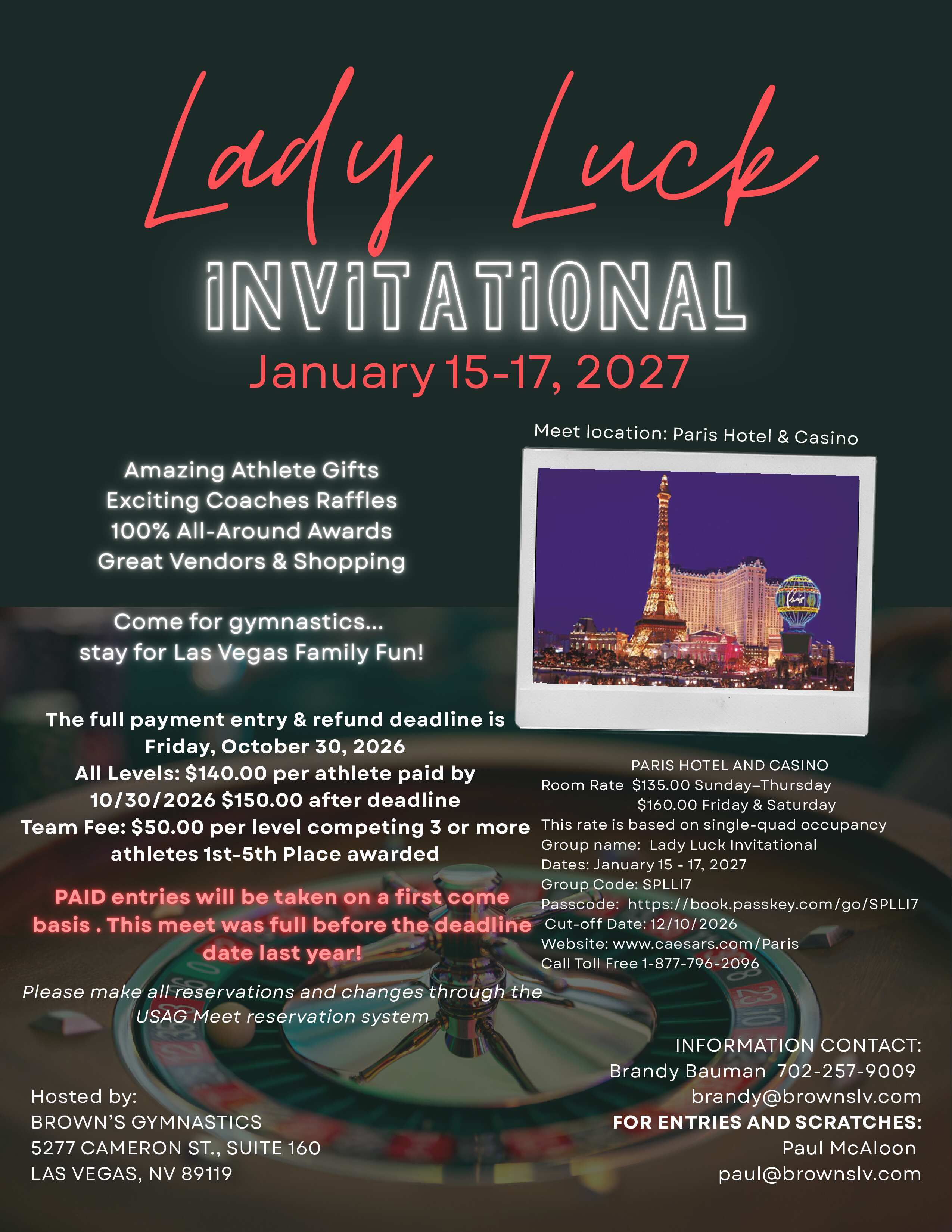 Paris Las Vegas hotel — Lady Luck Invitational host venue