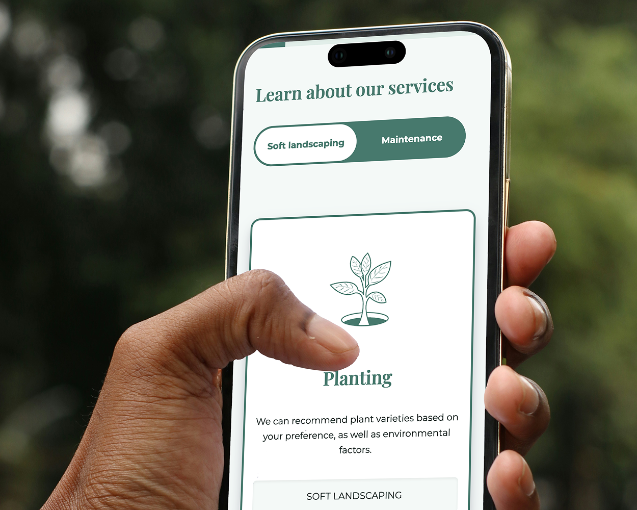 Individual interacting with the platform on a mobile