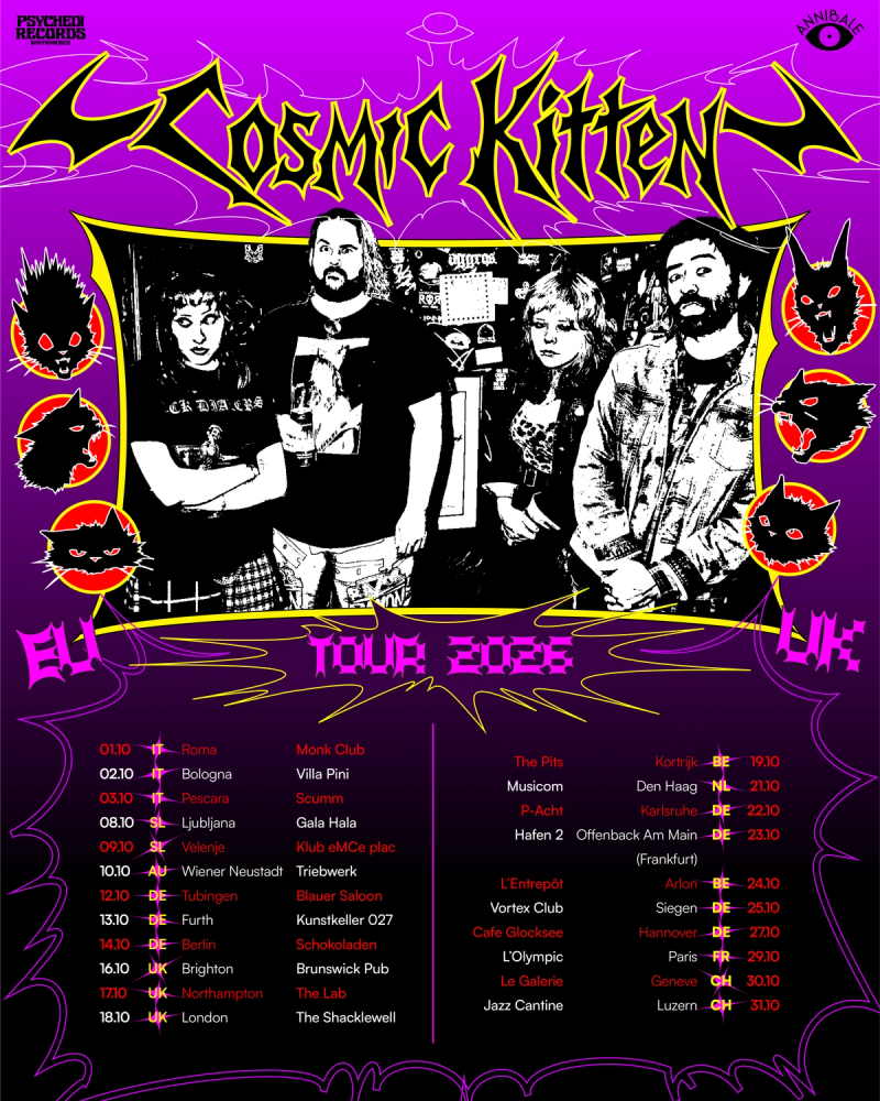 COSMIC KITTEN — T-SHIRT — EU/UK TOUR POSTER