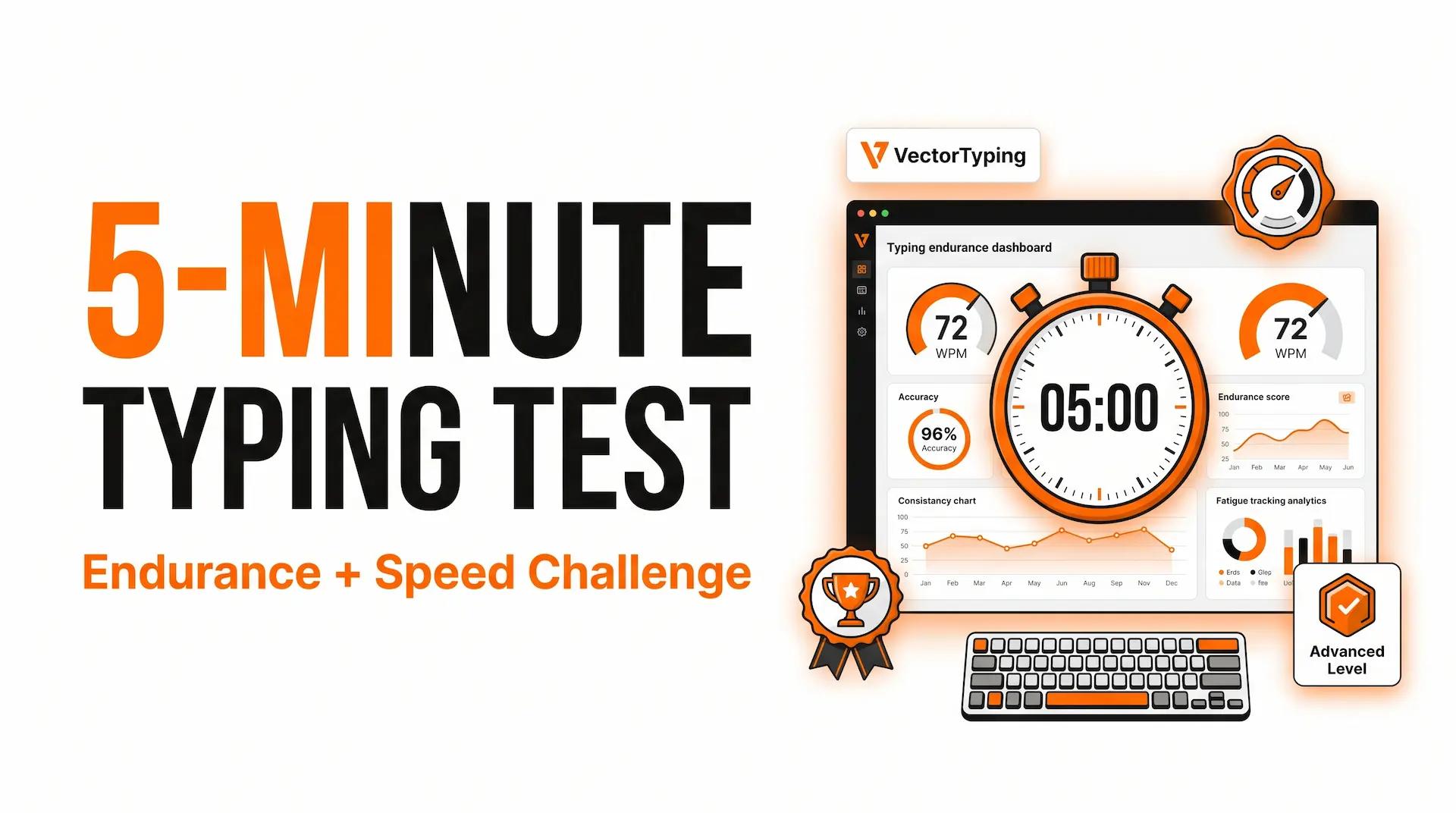 5-Minute Typing Test: Advanced WPM Test for Endurance & Speed