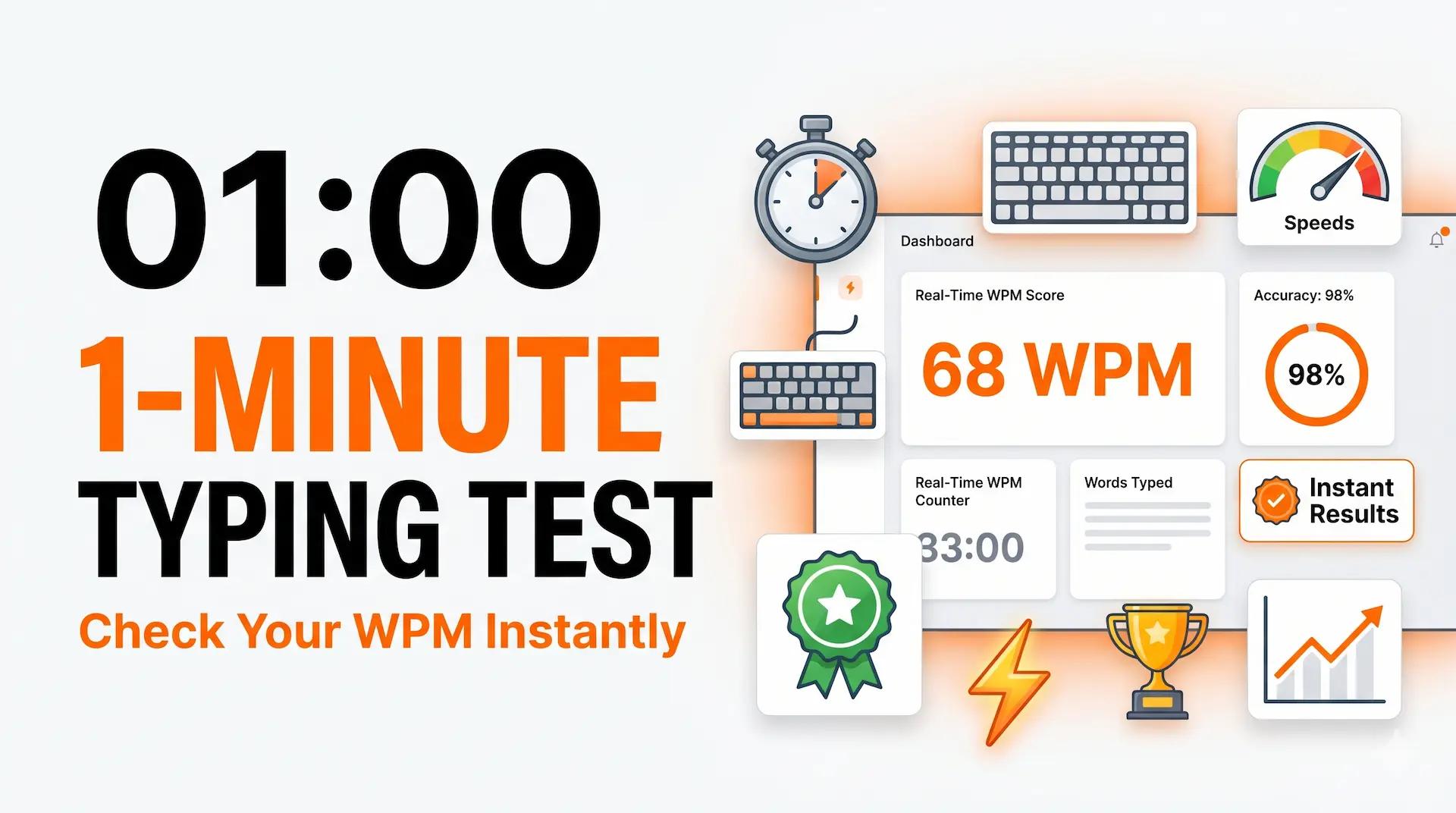 1-Minute Typing Test: Free Quick WPM Speed Test with Instant Results