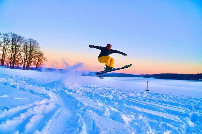 Ski jump sunset