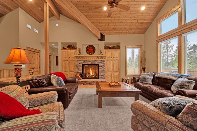 Relax by the fire in a Cascara Vacation Rentals home.