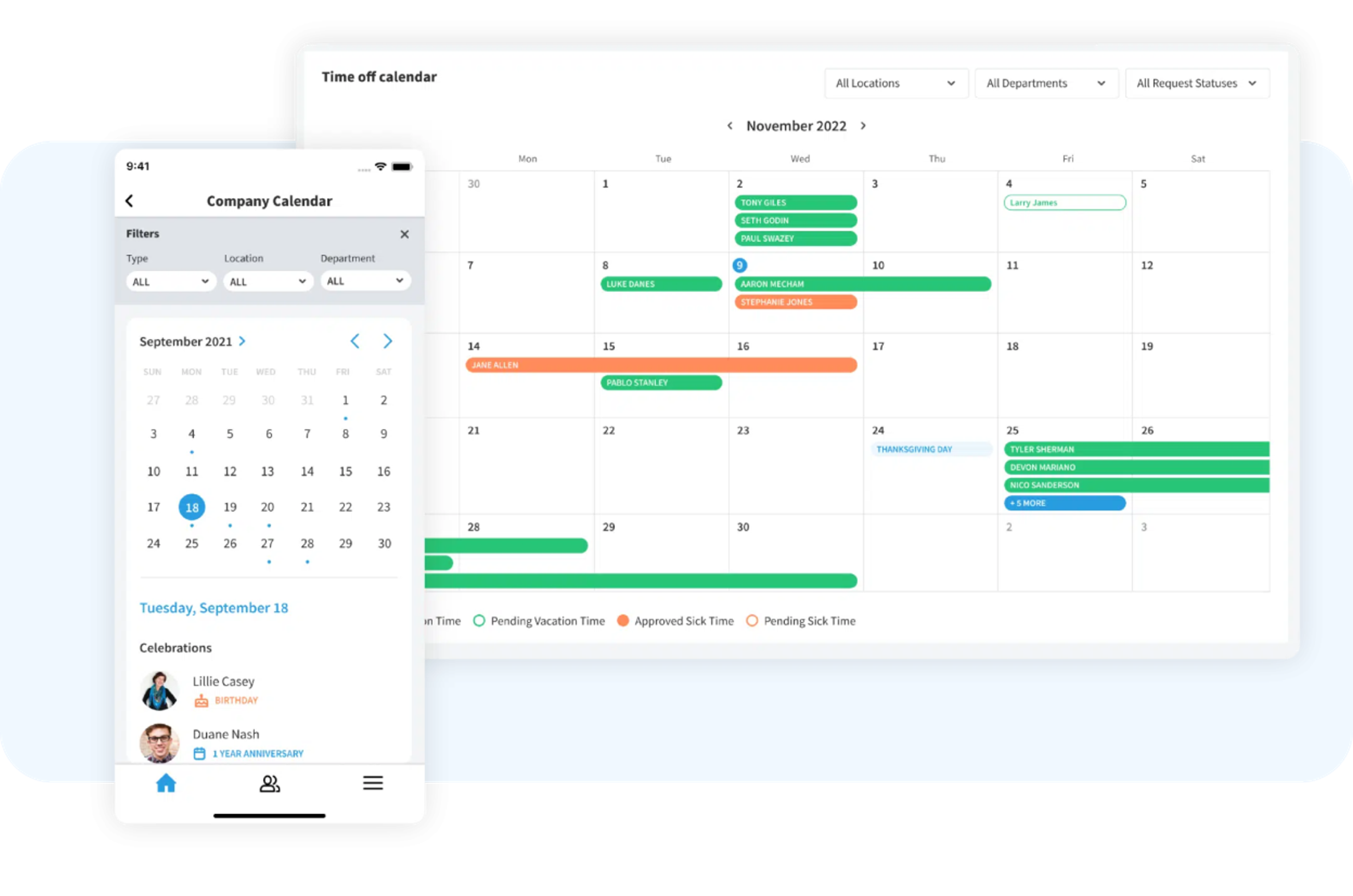 All-In One Employee Time Off Calendar | Eddy