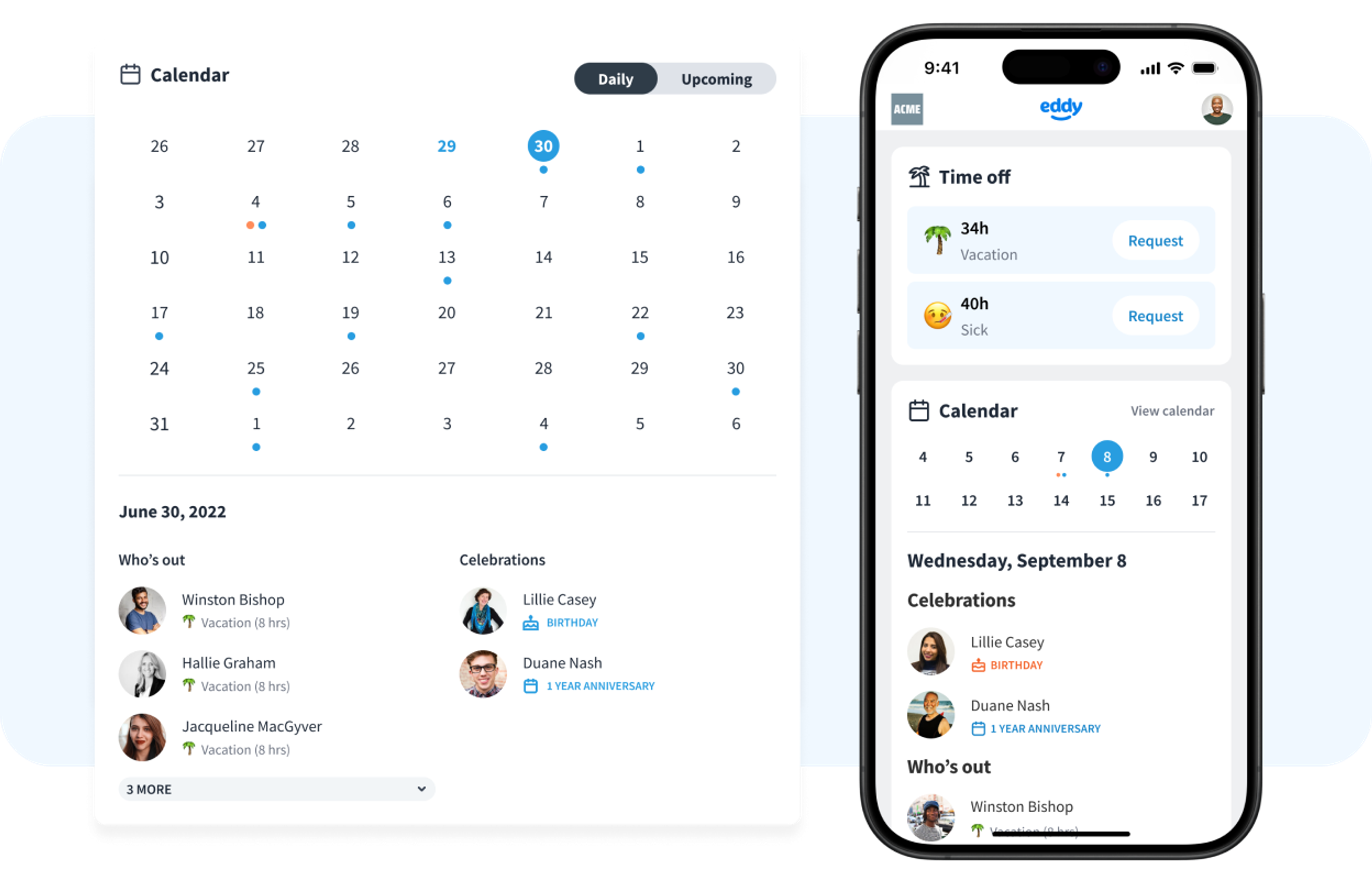 All-In One Employee Time Off Calendar | Eddy