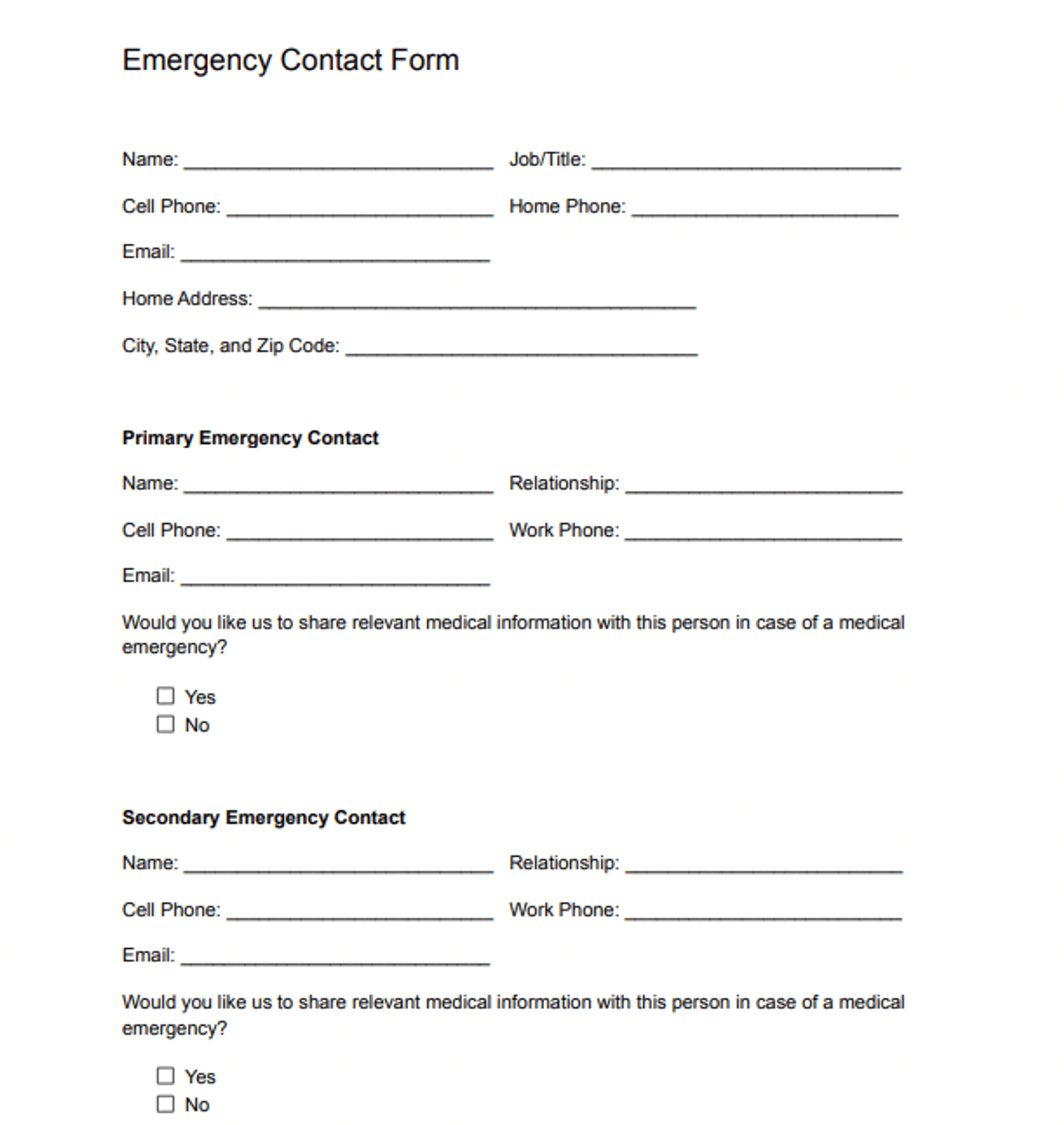Employee Emergency Contact Form Free Template Eddy Employee Emergency Contact Form Free Template Eddy