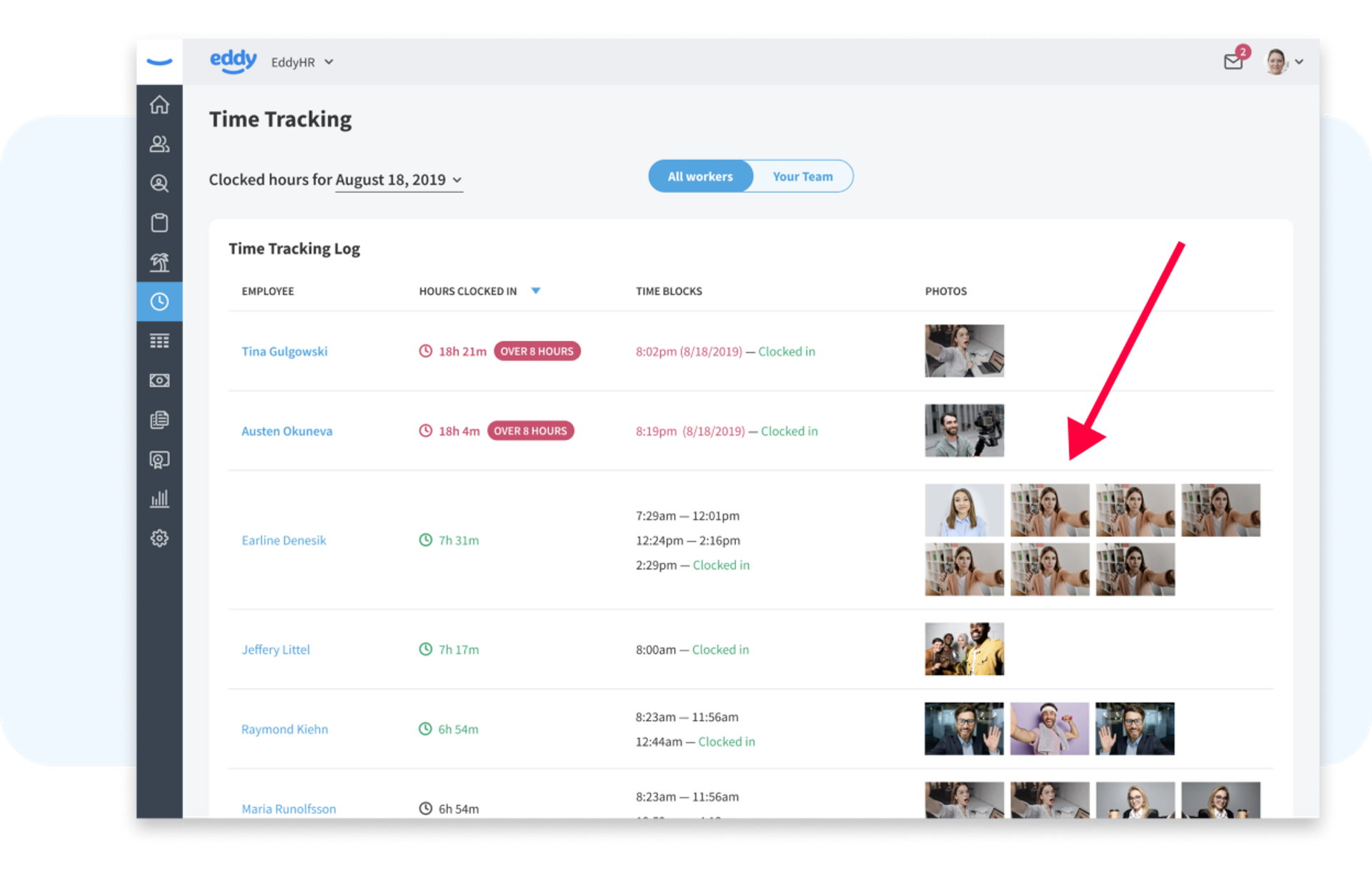 On-Site Time Tracking Kiosk | Eddy