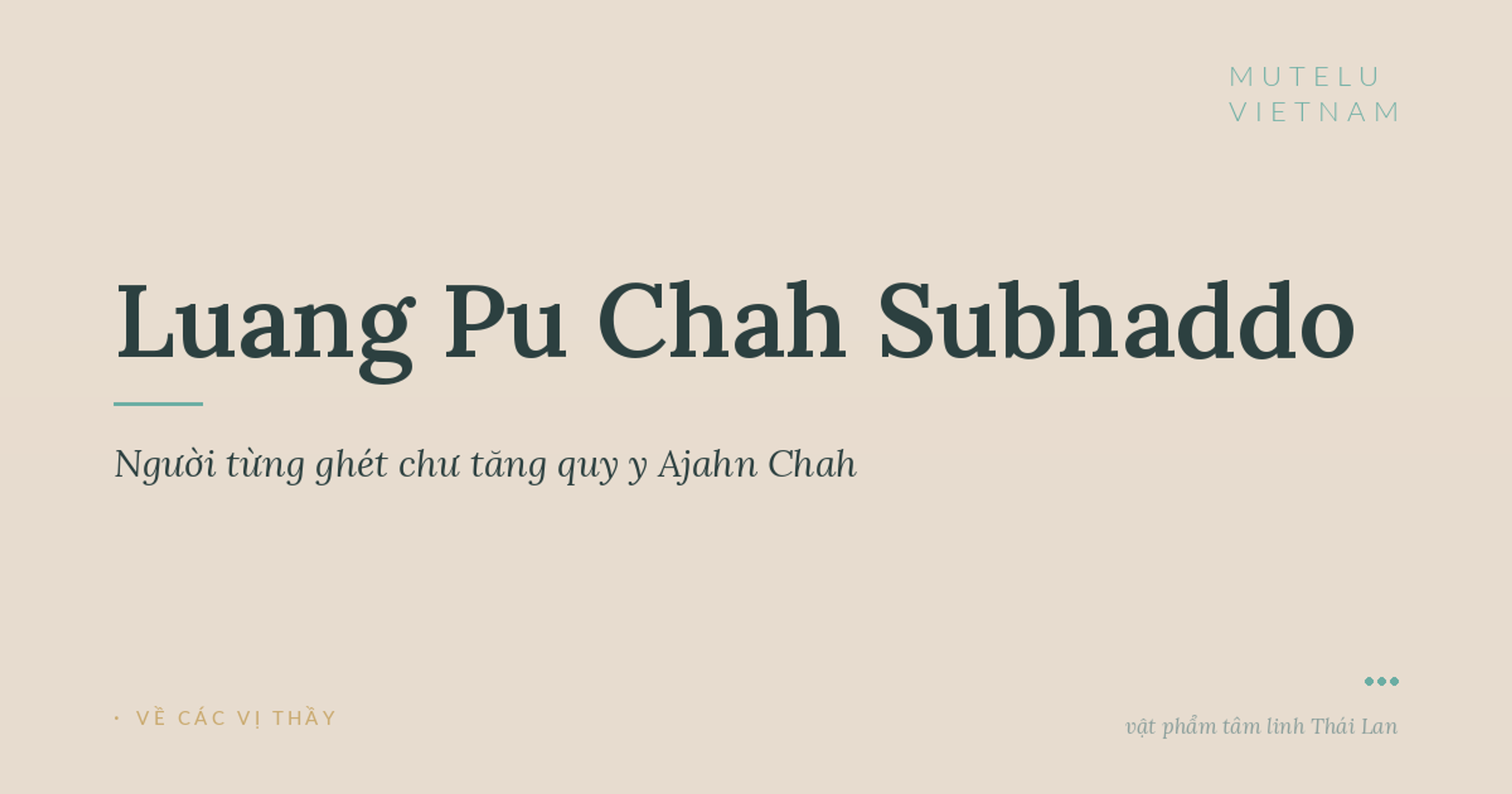 Người từng ghét chư tăng quy y Ajahn Chah