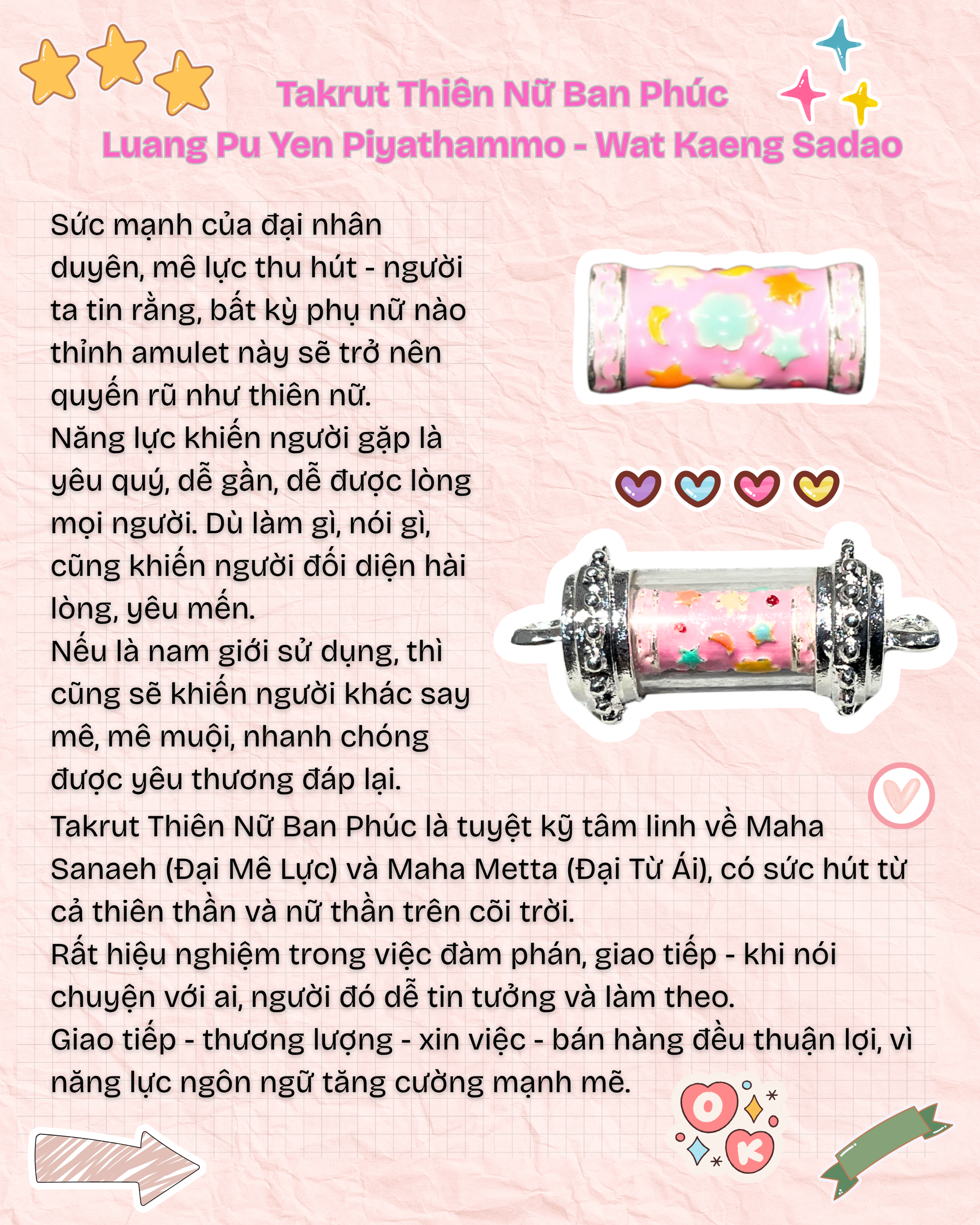 Takrut Thiên Nữ Ban Phúc, Luang Pu Yen Piyathammo - Wat Kaeng Sadao — 2