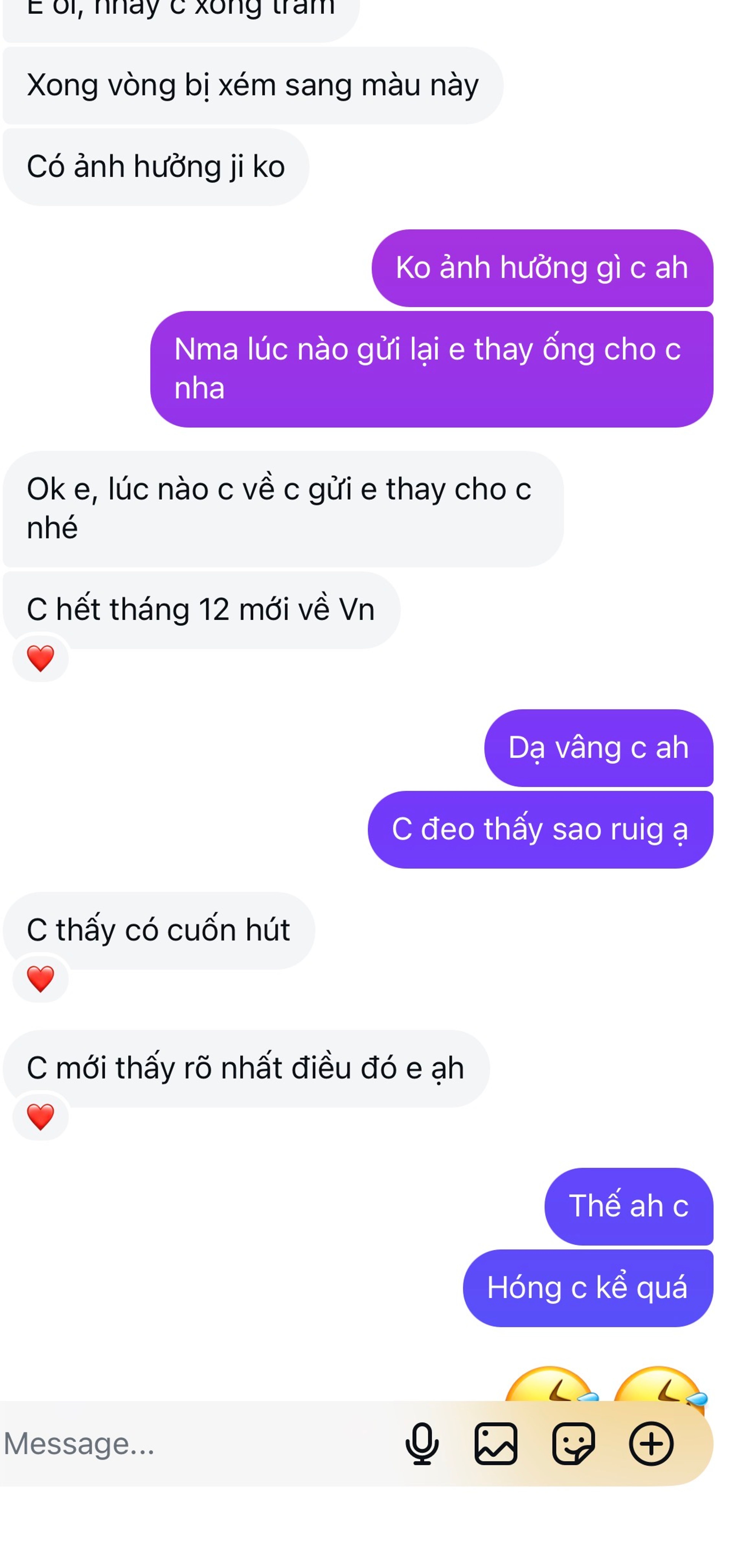 Ảnh chụp cuộc trò chuyện chăm sóc khách hàng của Mutelu.