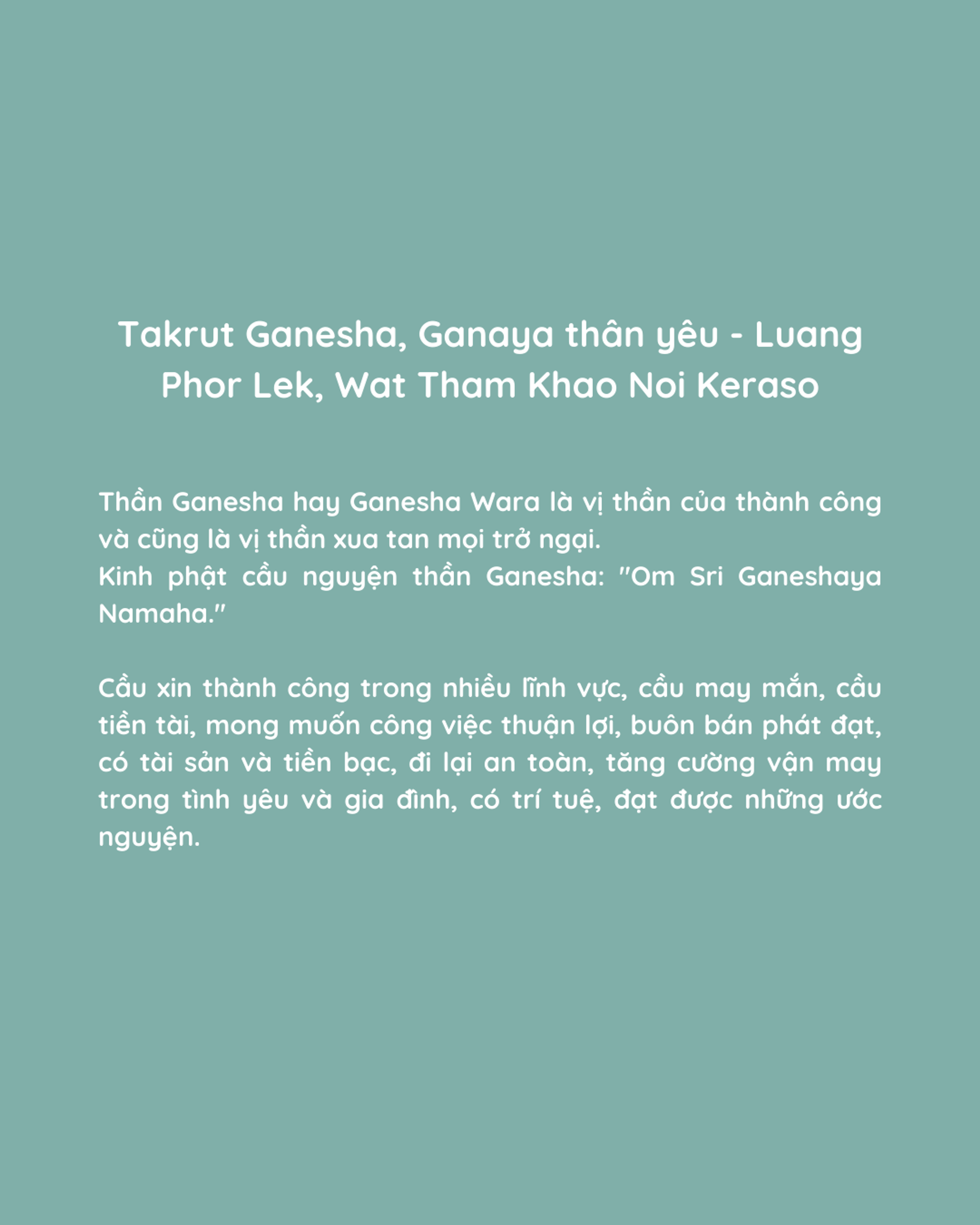 Takrut Ganesha, Ganaya thân yêu - Luang Phor Lek, Wat Tham Khao Noi Keraso — 3