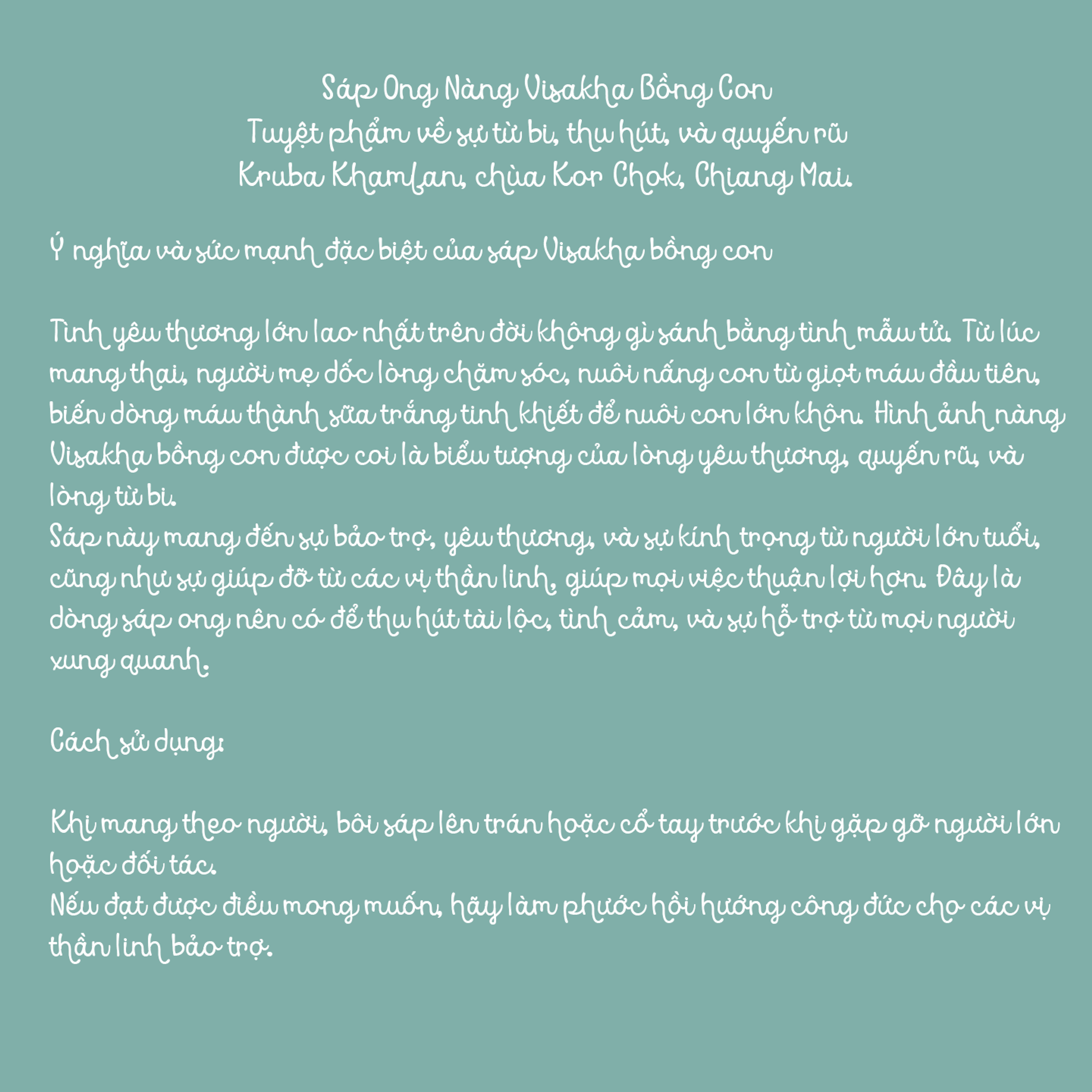 Sáp Ong Nàng Visakha Bồng Con - Kruba Khamfan — 2