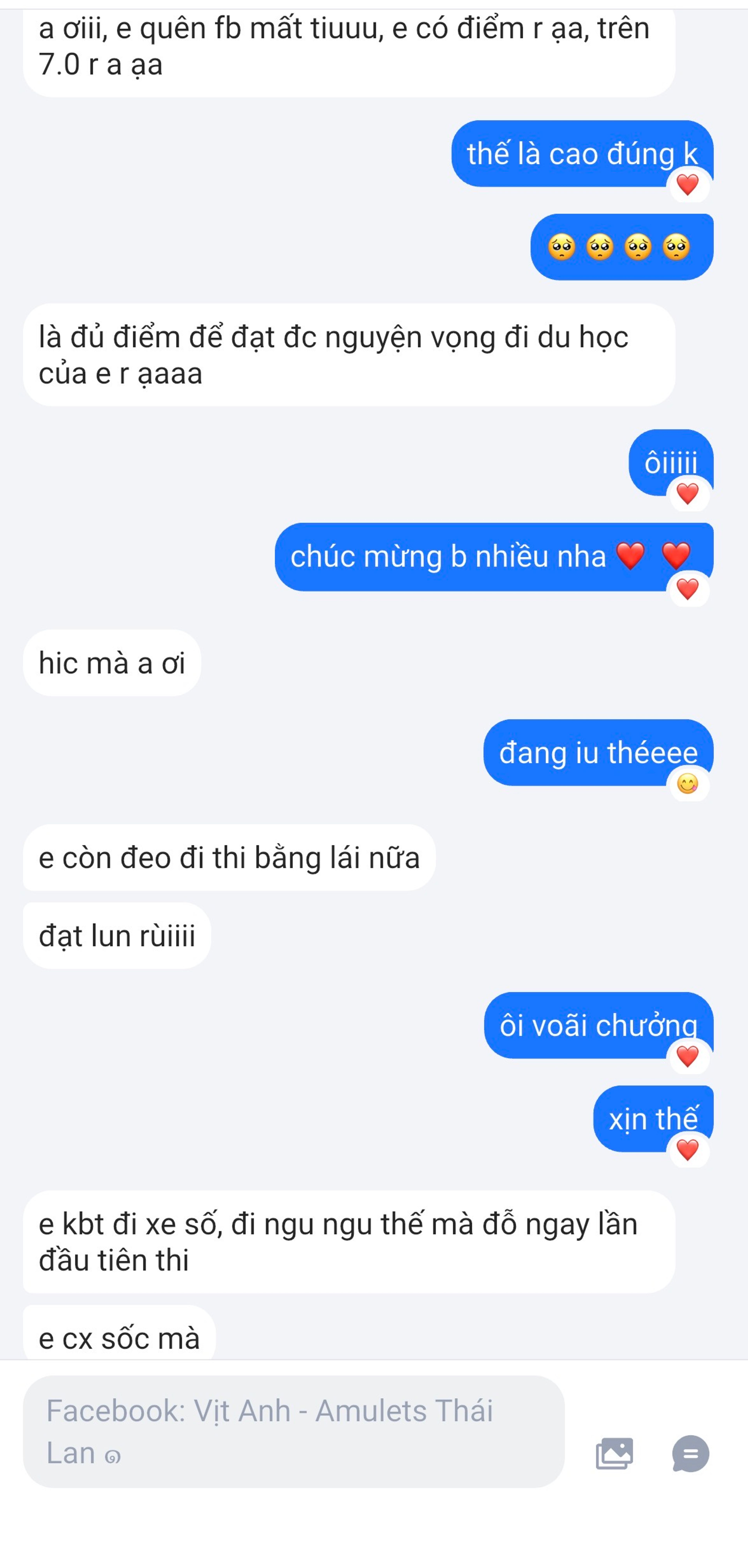Ảnh chụp tin nhắn khách hàng gửi phản hồi cho Mutelu.