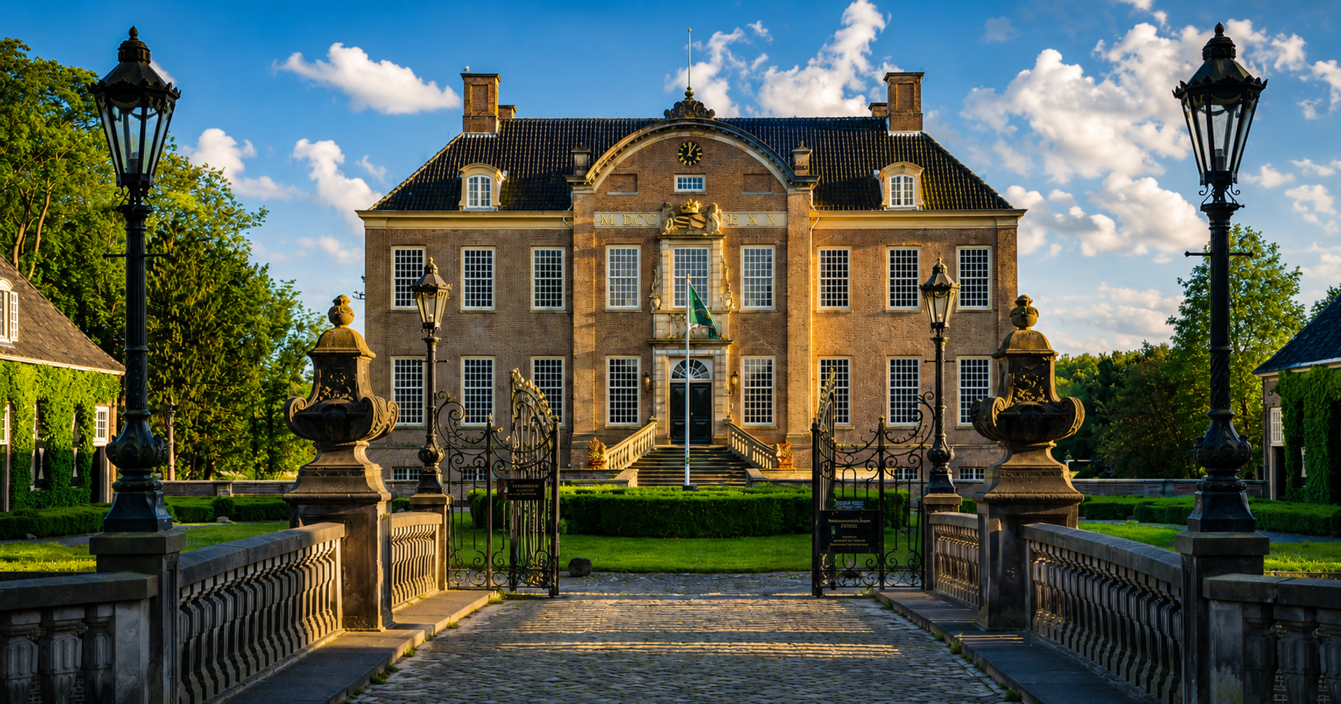 Een statig kasteel uit 1715 te midden van grachten, lanen en bos, met een rijk verleden waarin ooit de filosoof Krishnamurti onderwees.