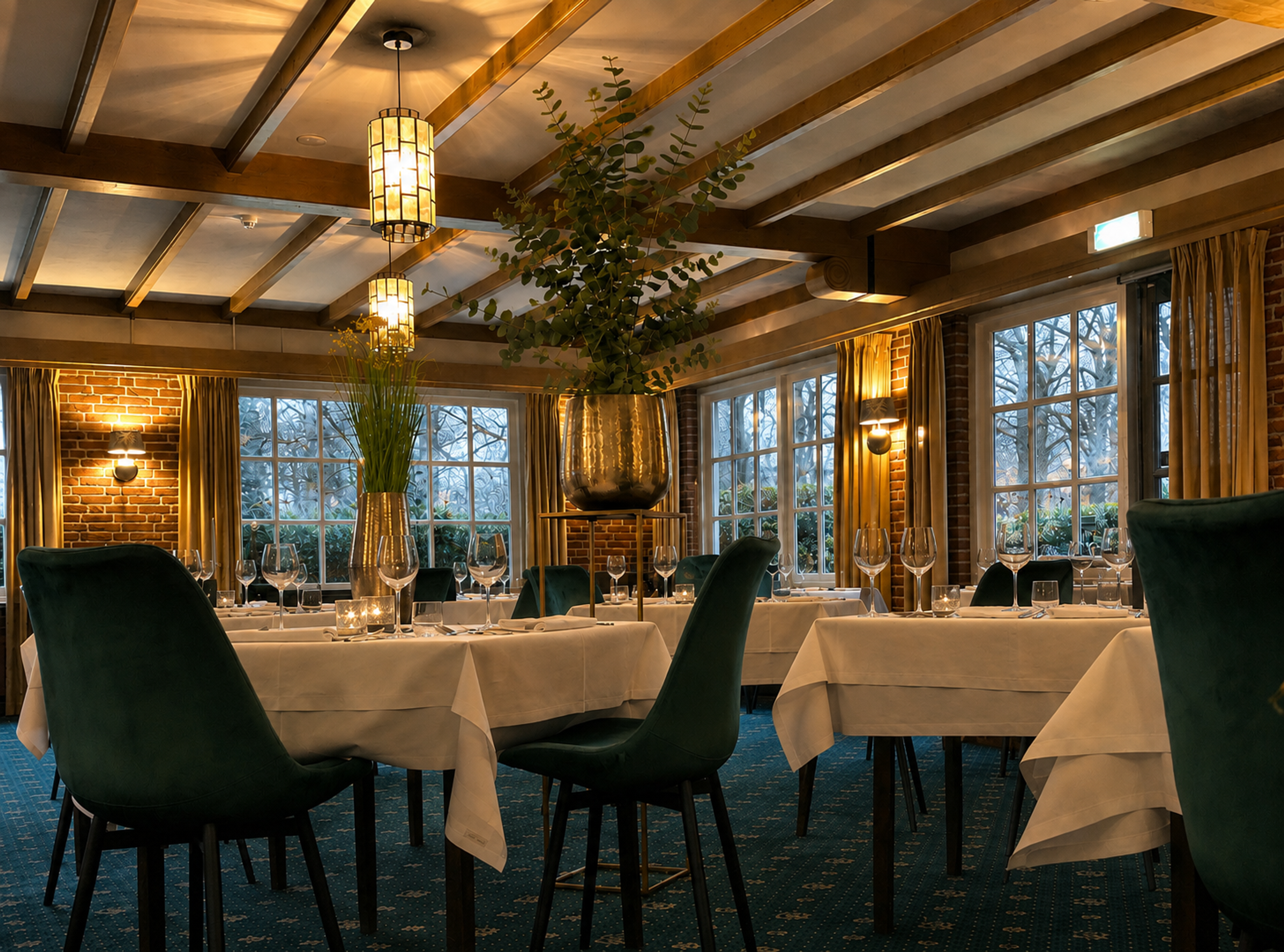 opgedekte restaurant De Landmarke avond sfeer