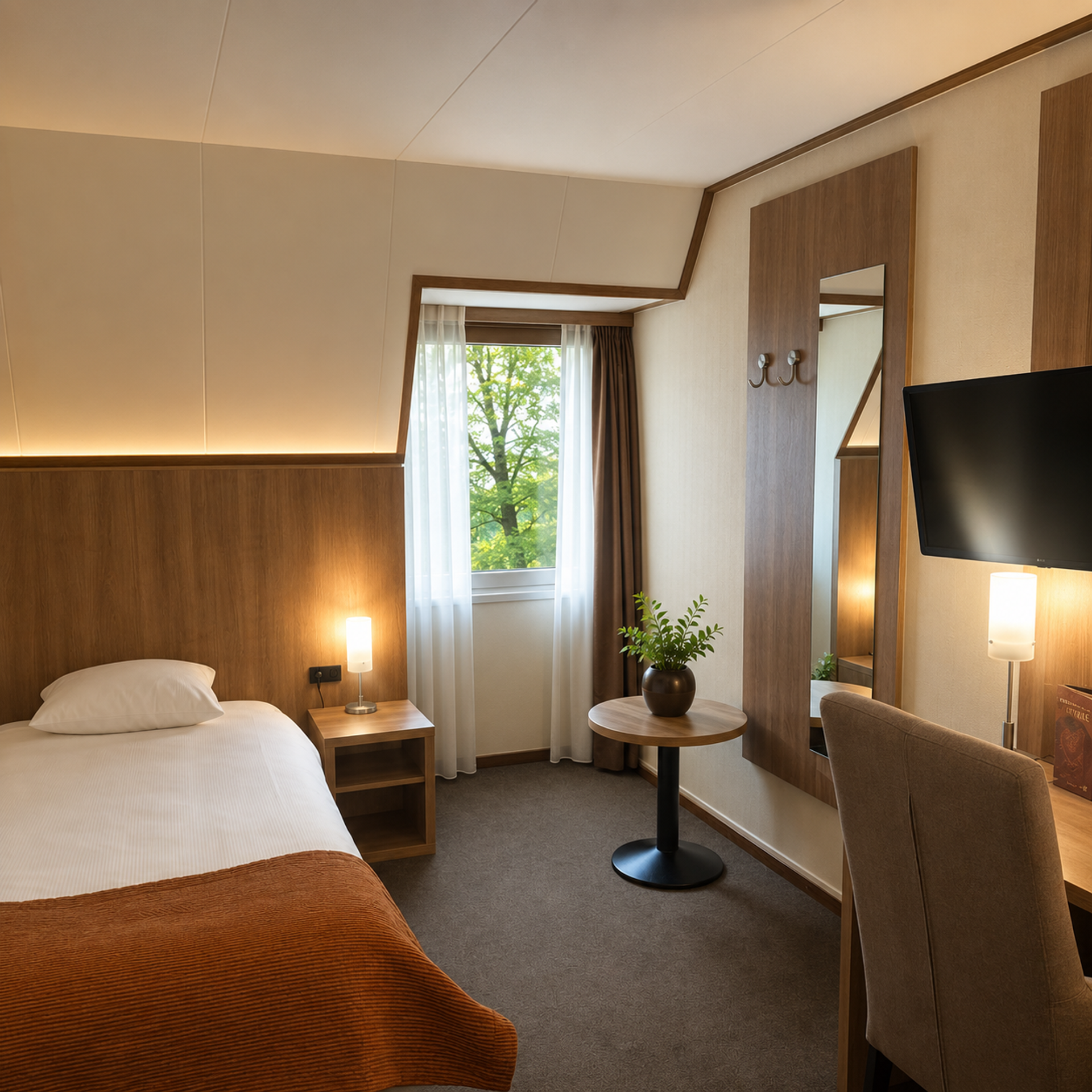 Eenpersoonskamer in Hotel de Landmarke