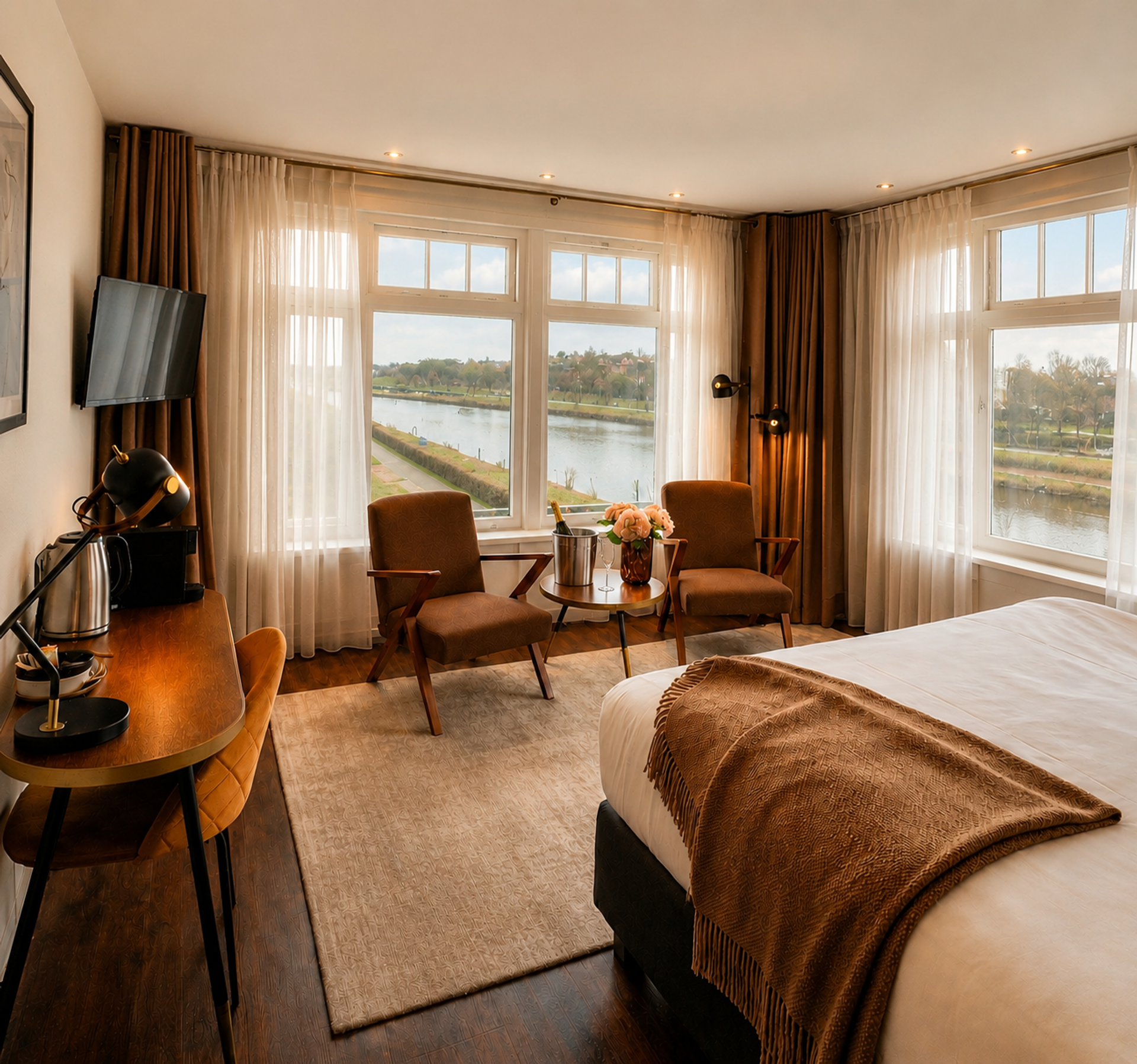 Vechtzichtkamer in Hotel de Zon in Ommen, sfeervol voor een weekend samen
