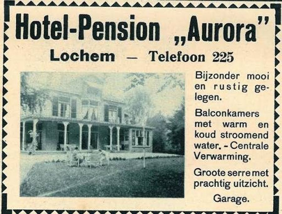 Historische Anzeige Hotel-Pension Aurora Lochem, Telefon 225