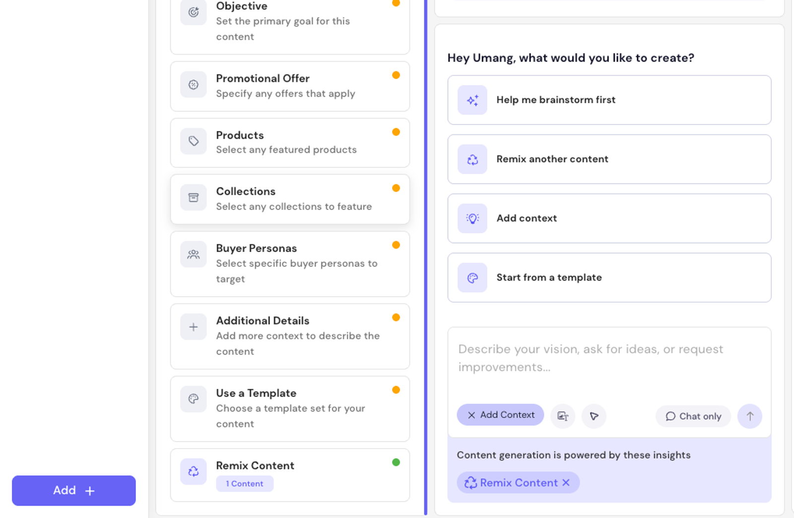Remix Content power-up — cleaner layout/spacing
