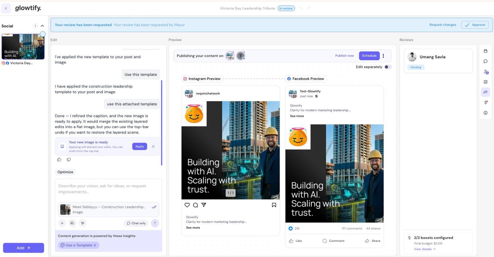 Boost summary inside the review flow