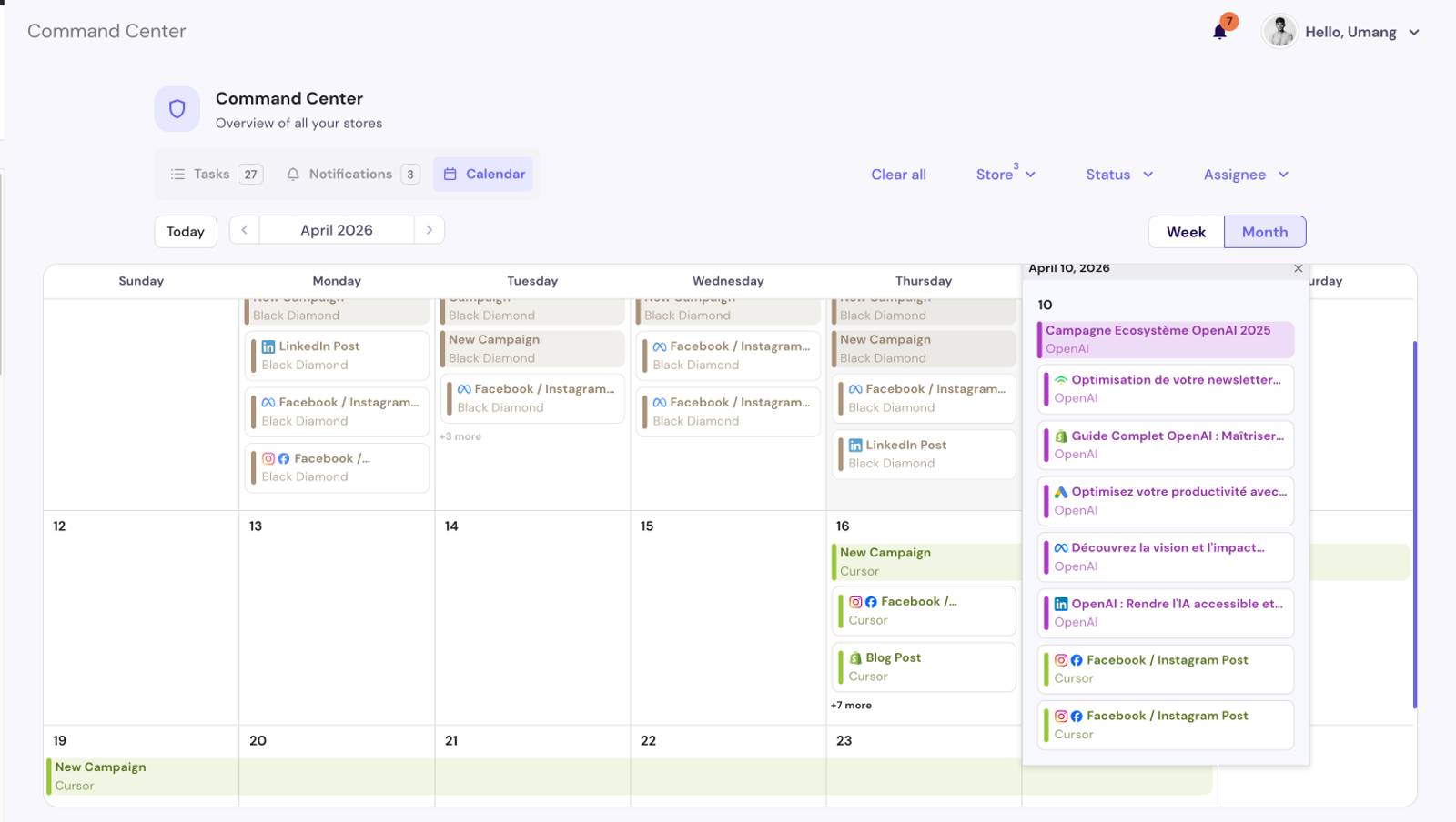 Before/after: wider calendar + card layout