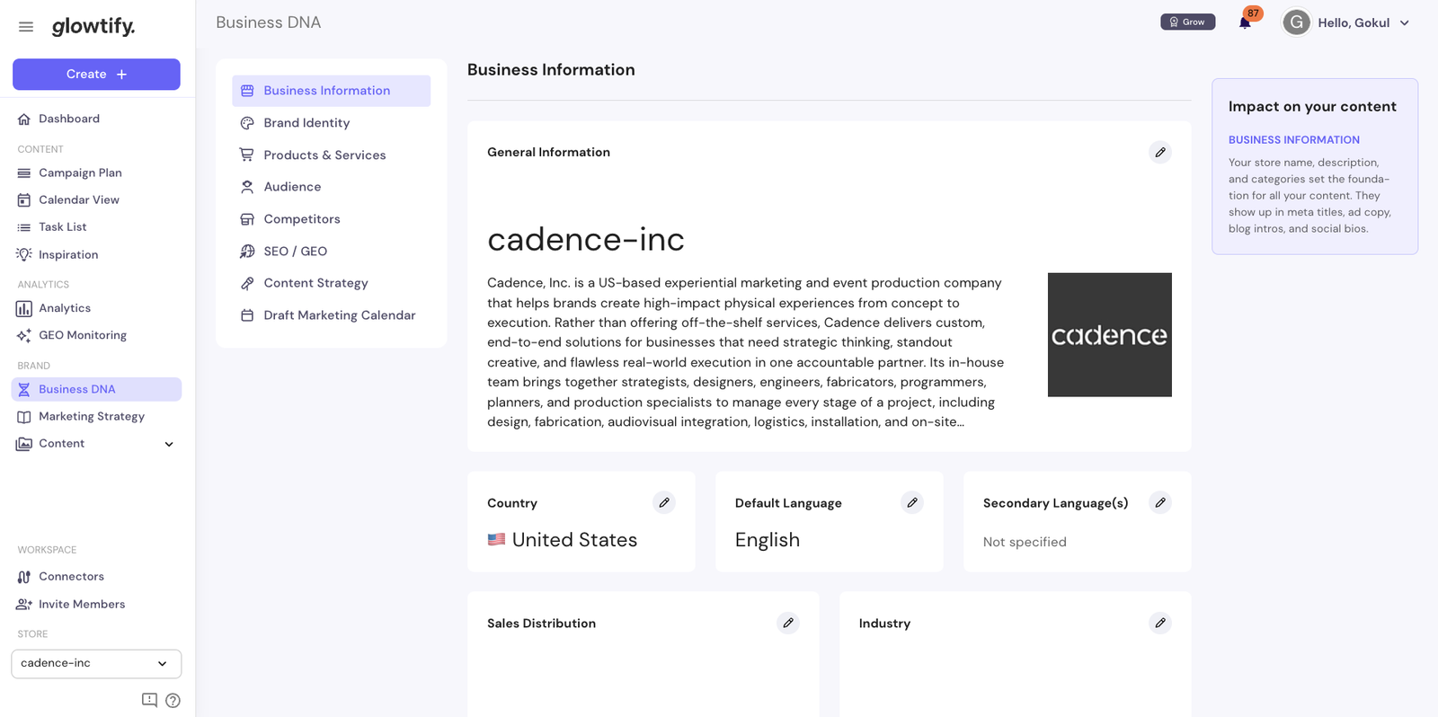 Status indicator + Marketing Strategy UI touchups