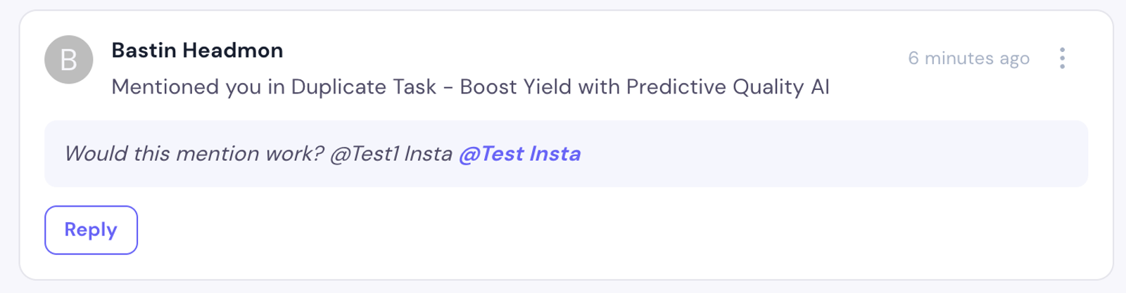 Mention card without a task image